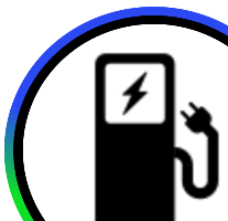 Black & white fuel pump icon