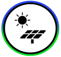 Black & white solar energy icon